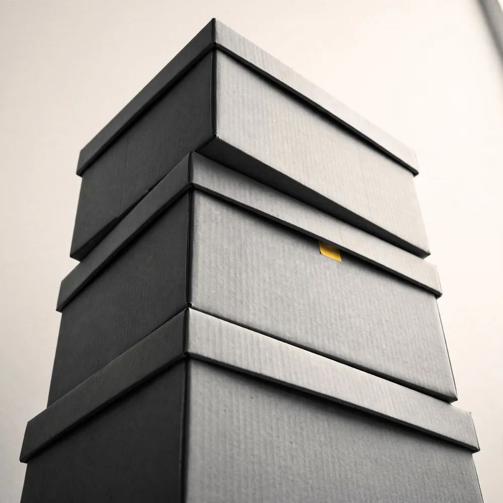 A stack of archive boxes