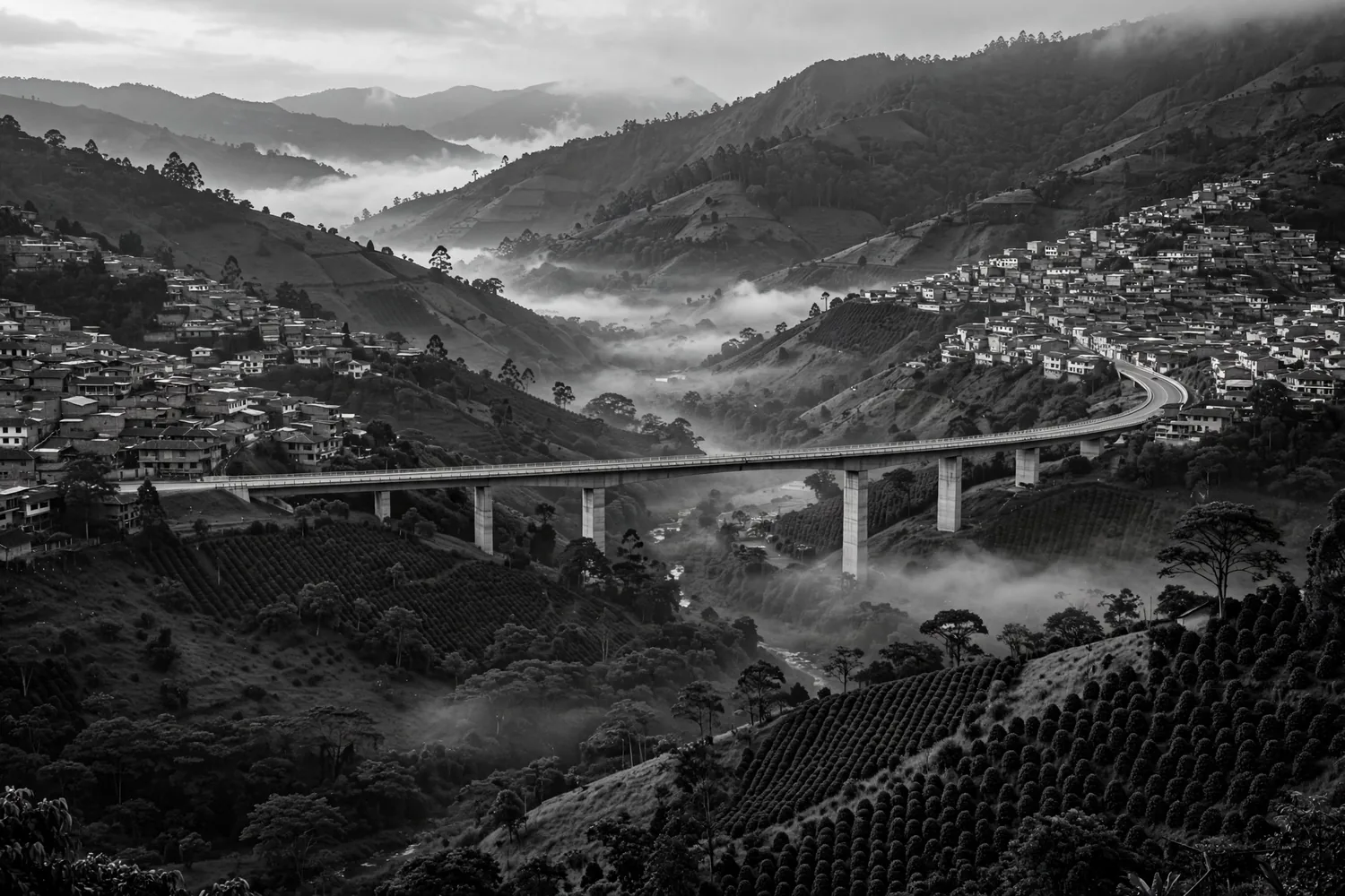 A viaduct across a green valley
